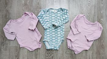 Lot 3 bodies manches longues, bébé filles 12 mois