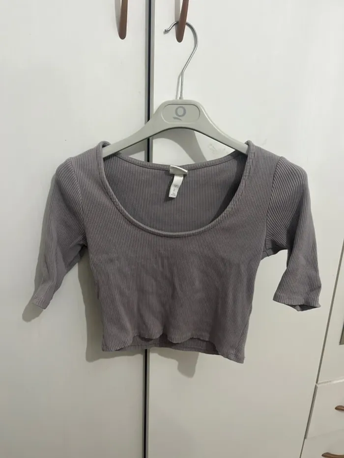 Maglietta crop con maniche a 2/4 - photo numéro 3