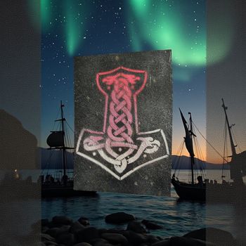 Mjölnir Viking – Ardoise Peinte Rose & Argenté
