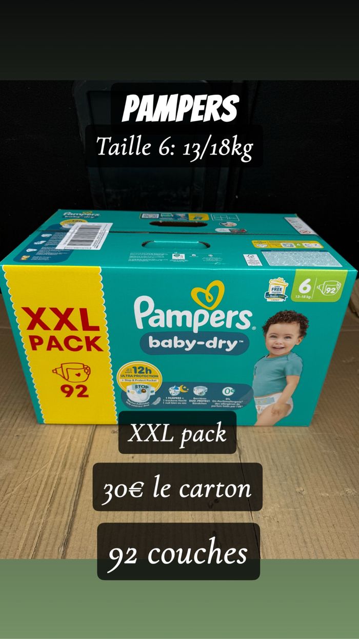 92 couches Pampers Taille 6