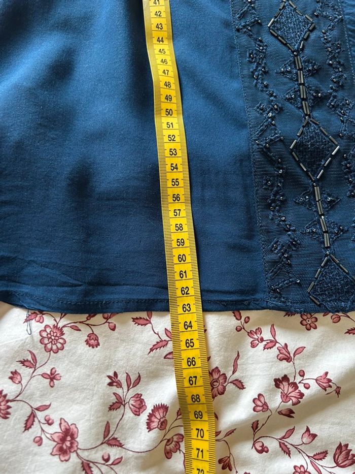 Débardeur bleu marine avec perles En viscose promod 38 - photo numéro 5