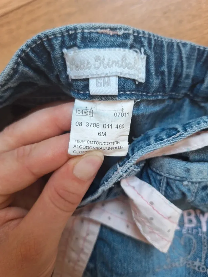 Ensemble t-shirt et jean fille en 6mois - photo numéro 5