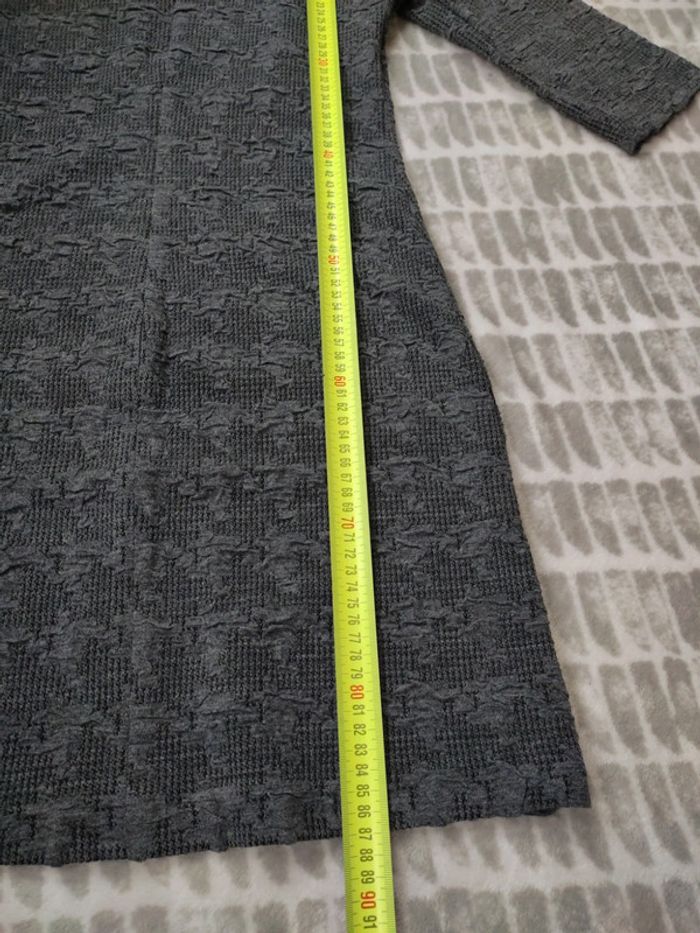 Robe hiver manches 3/4 gris tramé la fée maraboutée taille S 36 - photo numéro 6