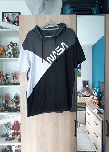 Tee-shirt a capuche Nasa noir, gris et blanc neuf Romwe - Taille L