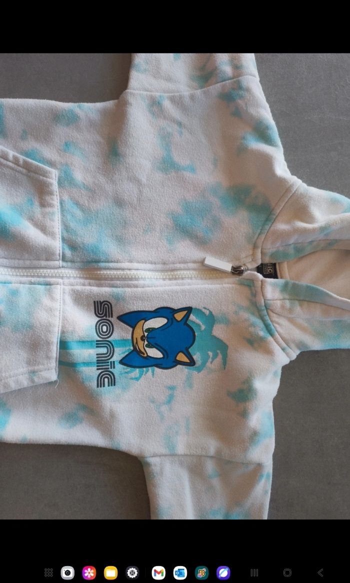 Gilet zippé 4-5 ans Sonic, Parfait état - photo numéro 3