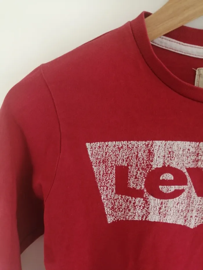 T-shirt manche longue Levi's rouge et blanc - photo numéro 3