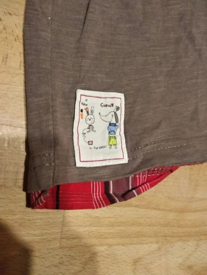 Tee shirt manches longues marron 18mois - photo numéro 3