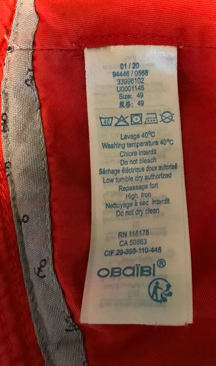 Chapeau garçon été Obaïbi taille 49 - photo numéro 3