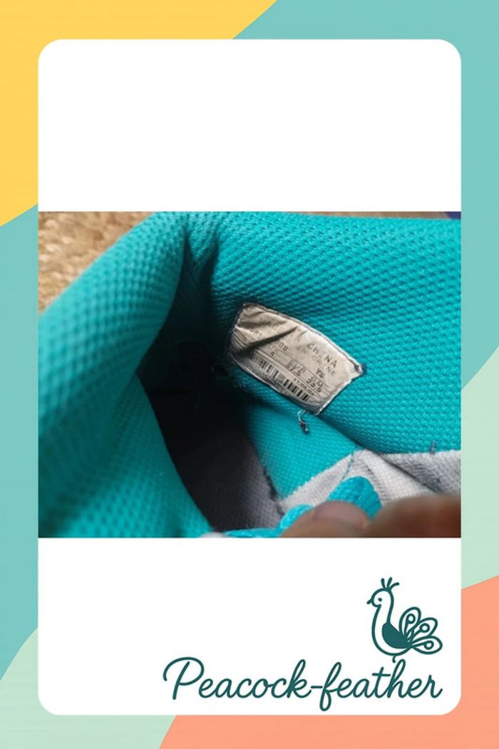 Baskets Nike grises turquoise 37.5 - photo numéro 9