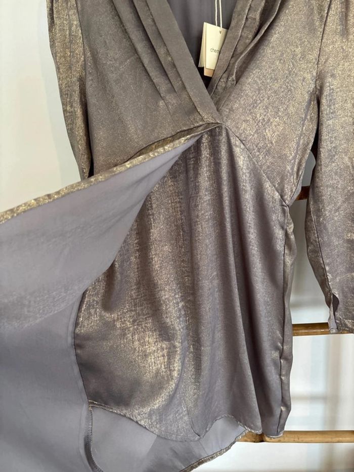 Robe argentée dorée - Cherry Paris Taille 2 Taille M - photo numéro 5