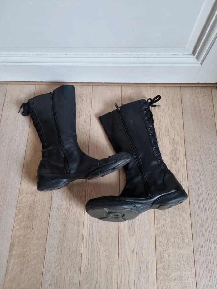 Bottine texte cuir 37 noir - photo numéro 6