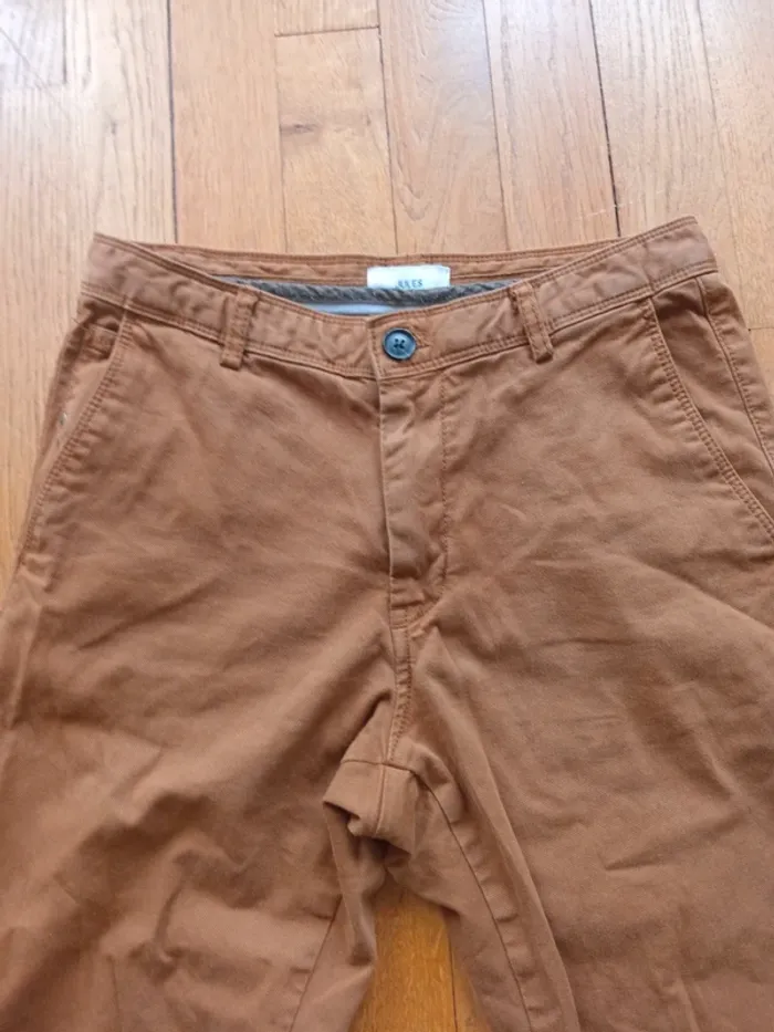 Pantalon homme marron, coupe droite marque Jules , comme neuf, taille 36 - photo numéro 11