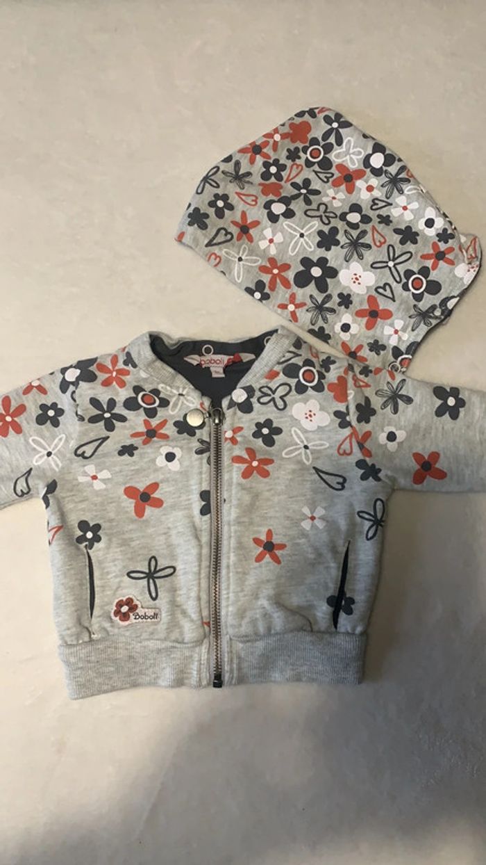 Veste Boboli 9 mois 74 cm capuche amovible