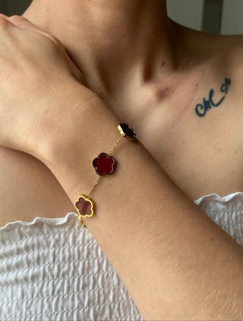 Bracelet fleur (rouge)
