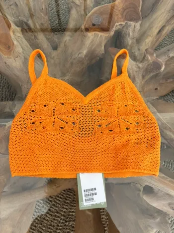 Crop top court orange XS H&M