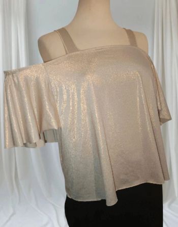 💎haut top model Isabel doré brillant chic sexy fluide neuf avec étiquette t s 36