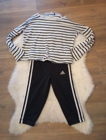Ensemble fille pantacourt adidas + t-shirt ikks 10 ans (Tr+)