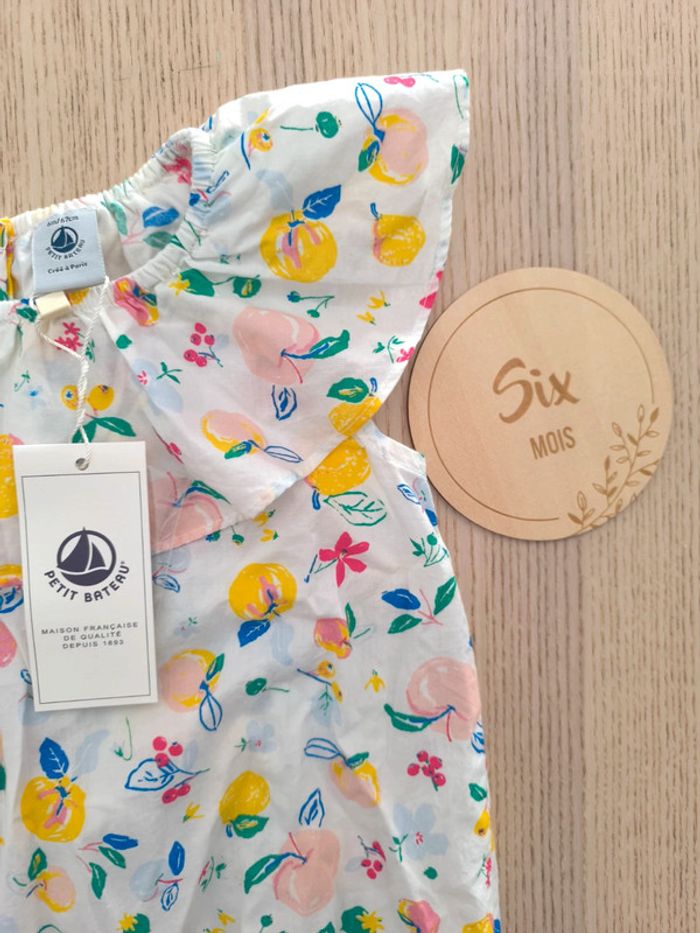 Barboteuse Petit bateau / neuf / taille 6 mois / imprimé fruité multicolores - photo numéro 7