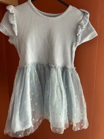 Robe bleu avec tournesols