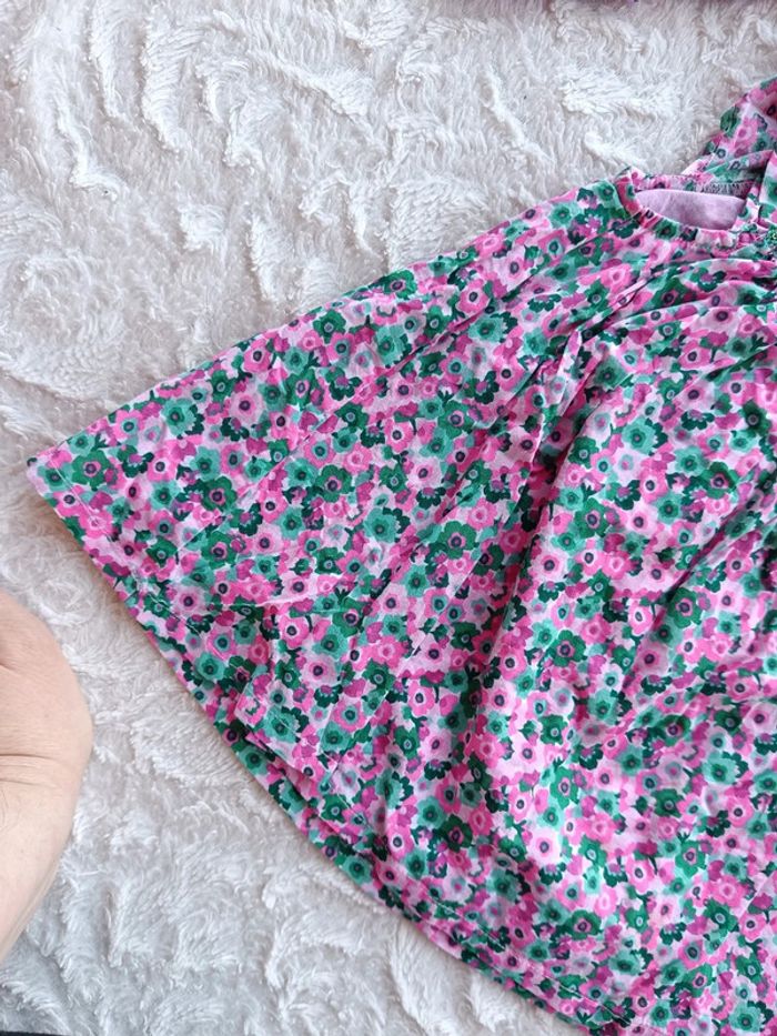 Ensemble 3 pièces (robes+boomer+bandeau) Fille 6 mois Fleurs Dpam 100% coton - photo numéro 5