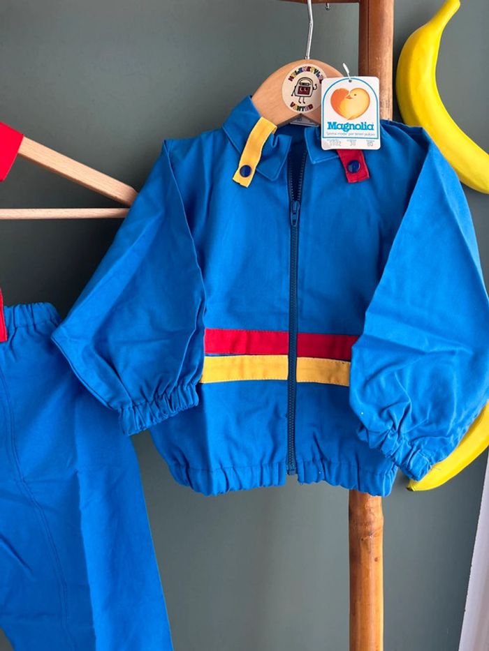Salopette vintage color block + veste 18M - photo numéro 4
