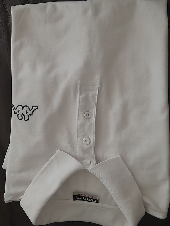 Polo Kappa blanc coupe large - photo numéro 1
