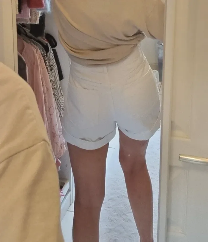 Short en jean blanc Mango taille 36 - photo numéro 5