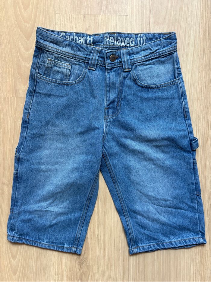 Short Carhartt Single Knee Rework Bleu Jean S / 30 - photo numéro 3