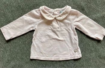 Polo rose ML coton bio 3 mois Obaibi