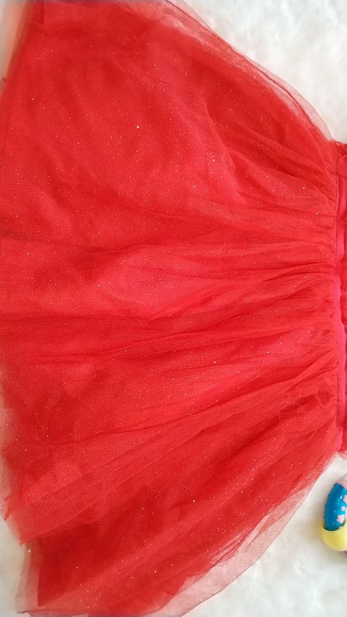 Robe de Fête Tulle Rouge Pailleté 12 mois Tissaia - photo numéro 2