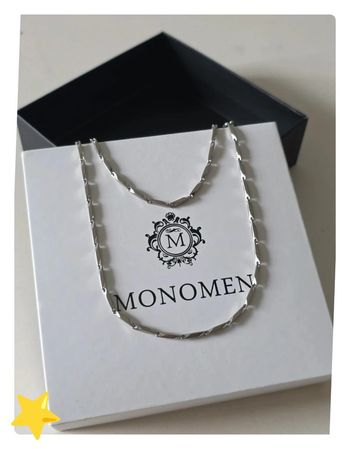 Collier monomen avec boite en acier inoxydable 50cm