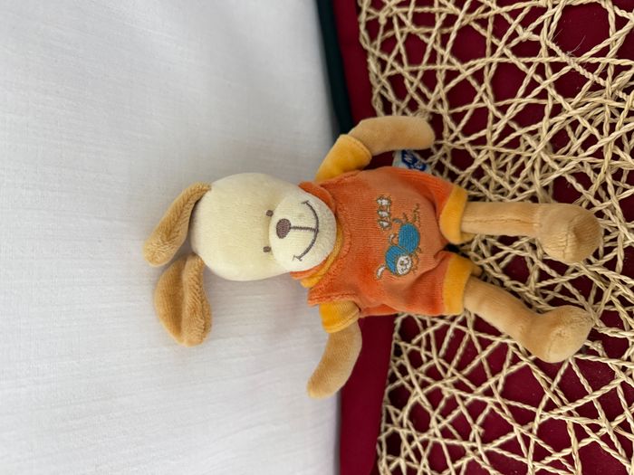 Doudou chien salopette orange MOTS D'ENFANTS - photo numéro 4