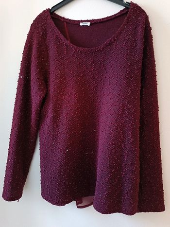 Magnifique pull sequins bordeaux - taille M - neuf