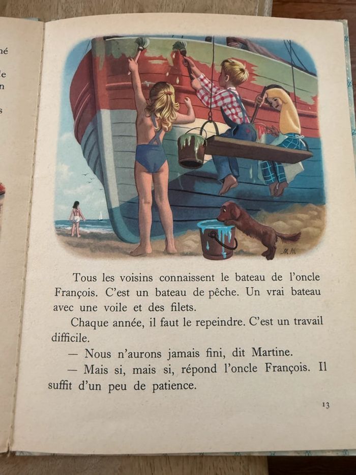 1956 Livre ancien vintage bd album Martine à la mer Casterman Collection Farandole Delahaye Marlier - photo numéro 7