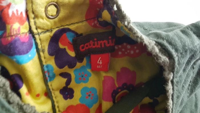 Belle robe catimini 4 ans, couleur kaki avec broderie - photo numéro 7