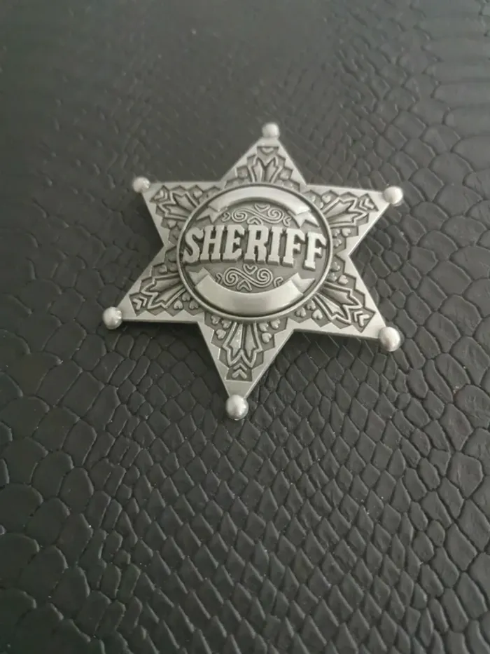 Étoile de sheriff cowboy country argenté