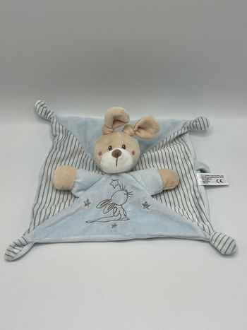Doudou plat chien Simba toys bleu ciel