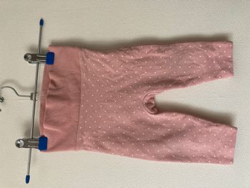 legging molletonné rose à pois blanc bébé 3/6 mois