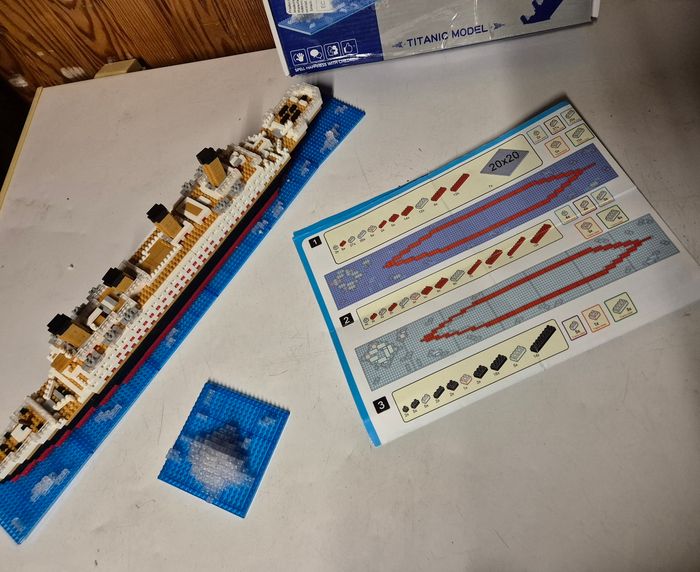 Mini bloc construction titanic 1878 pièce 68cm de long - photo numéro 4