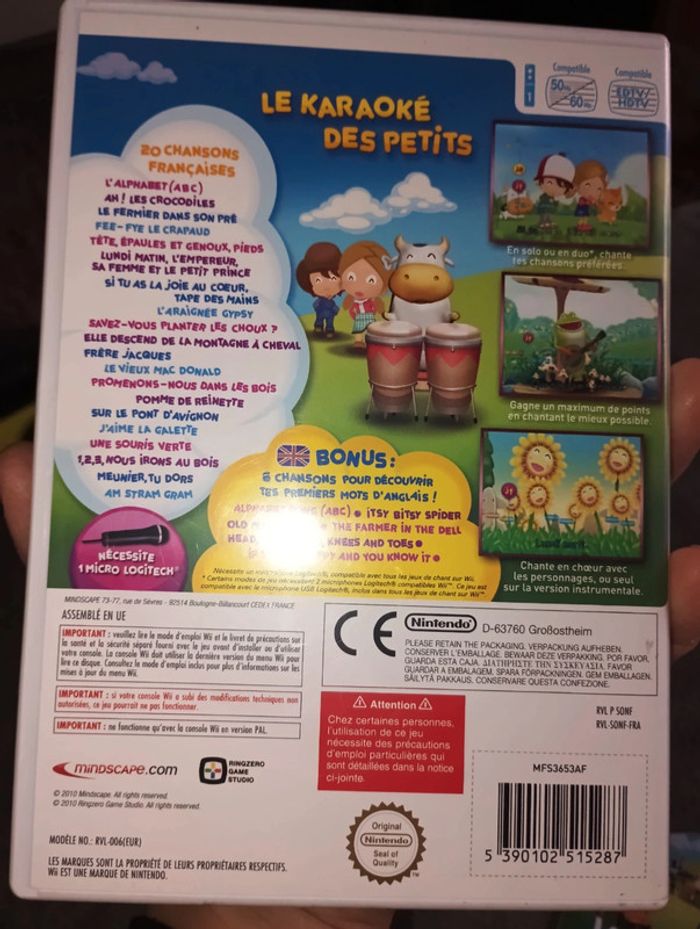 Jeux Wii mon premier karaoké enfant - photo numéro 2