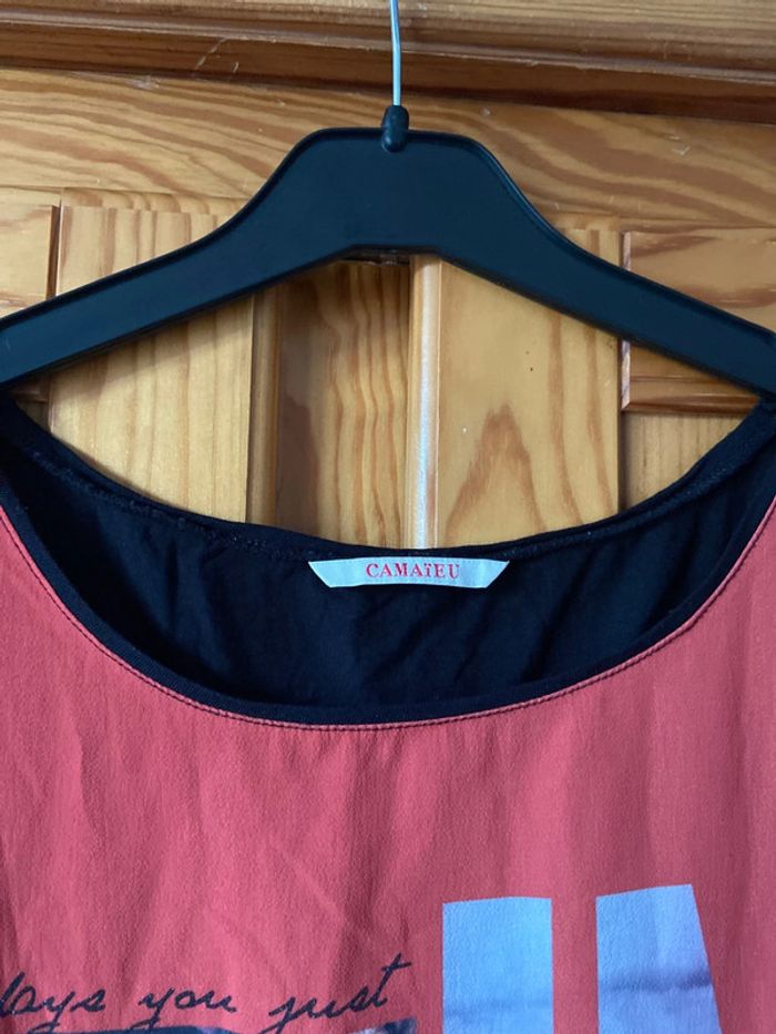 Blouse manche courte femme 36 camaïeu - photo numéro 2