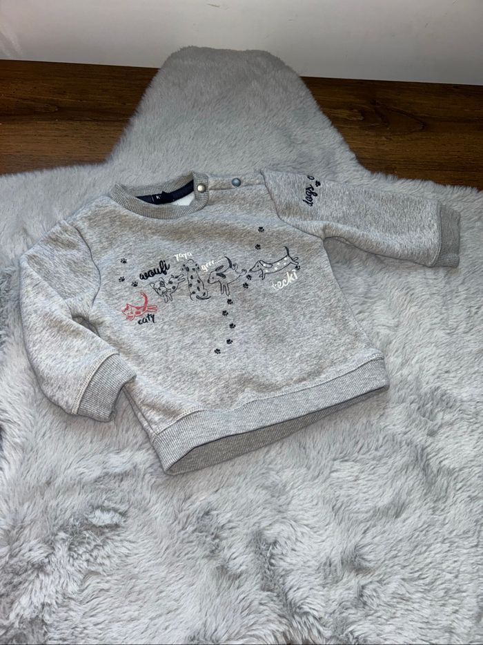 Pull bien épais gris - 12 mois - Kiabi