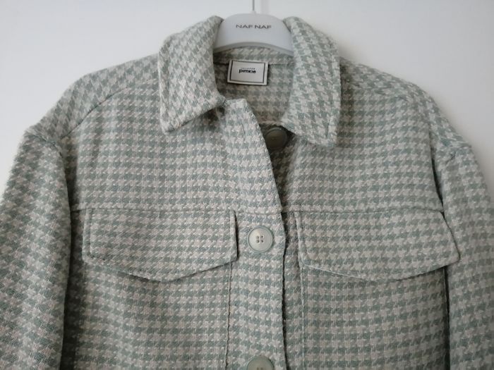 Surchemise pied de poule crème et verte claire Pimkie taille XS neuve - photo numéro 2