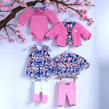 SERGENT MAJOR - LOT 6P BÉBÉ FILLE MÊME COLLECTION MOTIF LIBERTY & FANTAISIES 3M