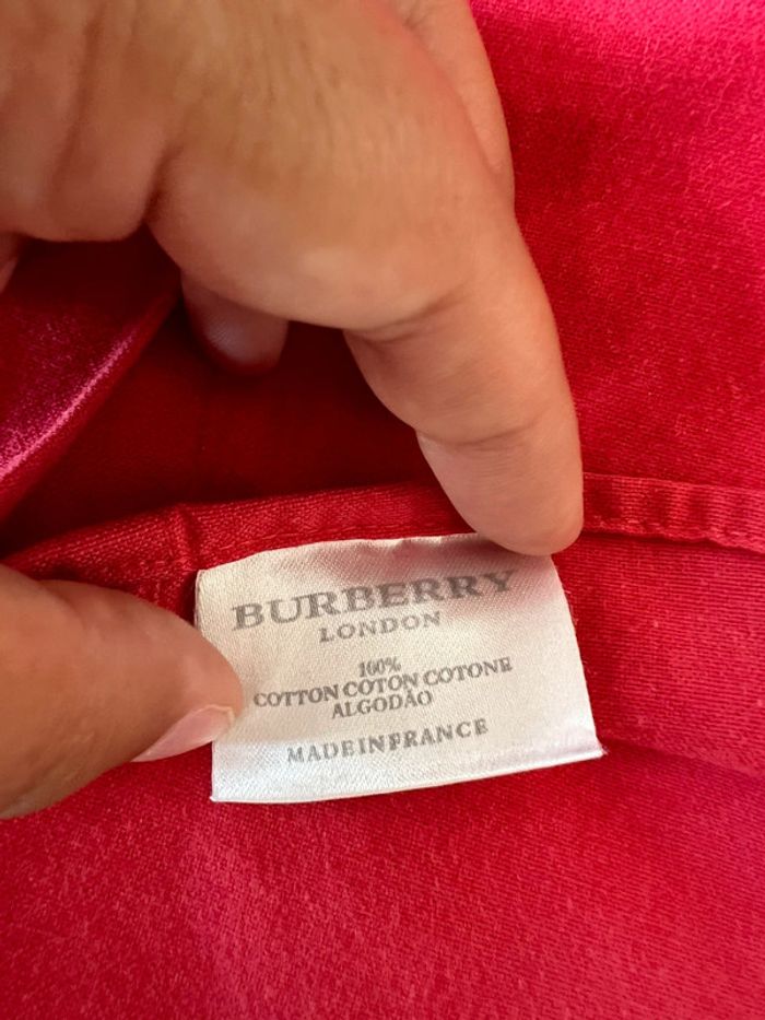 Chemise Burberry Femme Rouge Vintage T.42 Coupe Droite - photo numéro 6