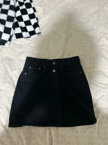 Jupe jean noire Pull&Bear