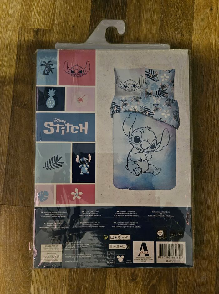 Parure de lit simple (housse de couette + taie d'oreiller) - Stitch - Disney - photo numéro 3