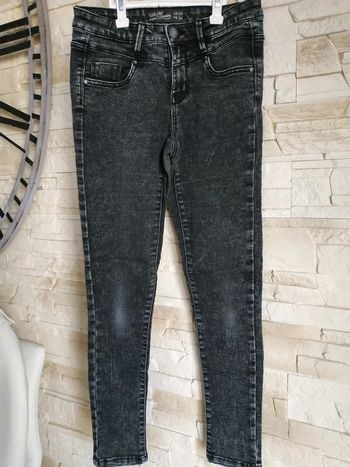 Jean slim femme noir used moucheté Jennyfer 34 tbe