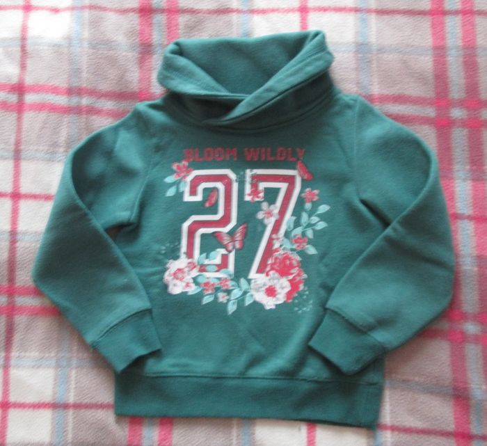 Sweat vert et rouge Dopodopo 5-6 ans