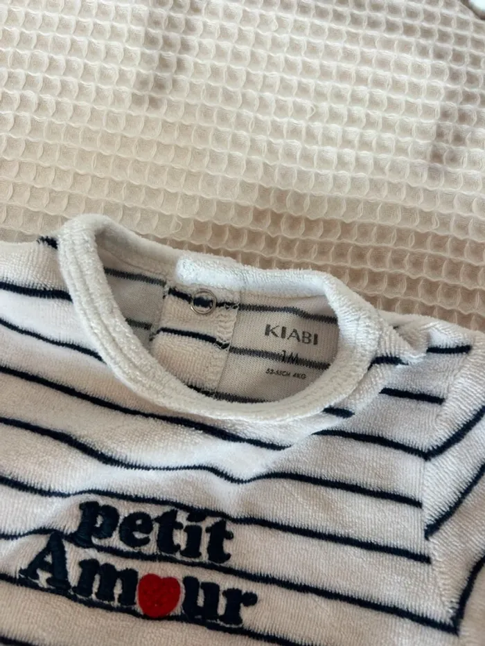 Pyjama marinière petit amour Kiabi 1mois - photo numéro 2